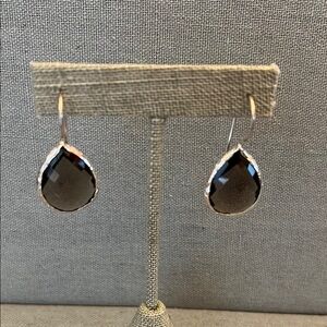Elegant Smoky Quartz Teardrop Earrings Sterling Silver